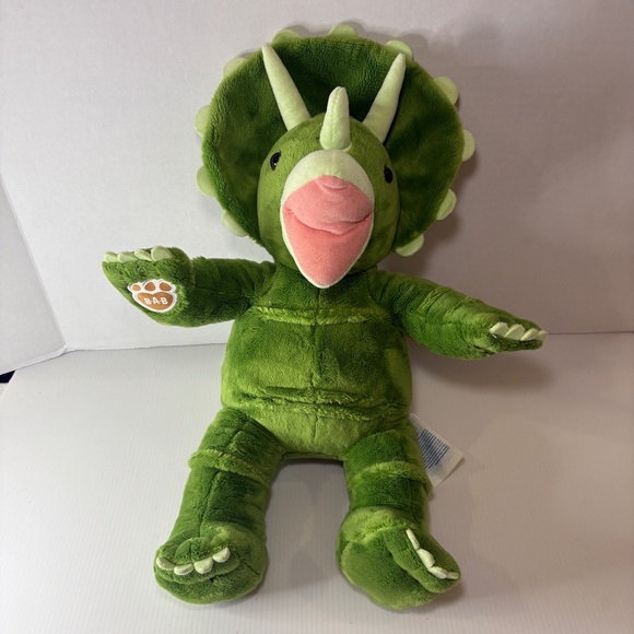 Build a Bear Triceratops Dinosaur Plush BABW Stuffed Animal Toy Soft Green Dino - Picture 1 of 11